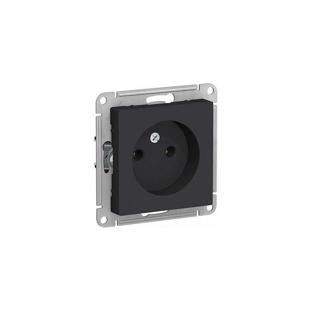Розетка без заземления Atlas Design, 16А, механизм, карбон, Systeme Electric