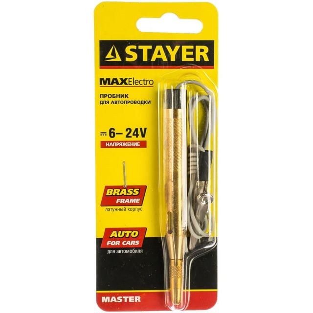 Латунный пробник для автопроводки 6-24В 110мм Stayer Master