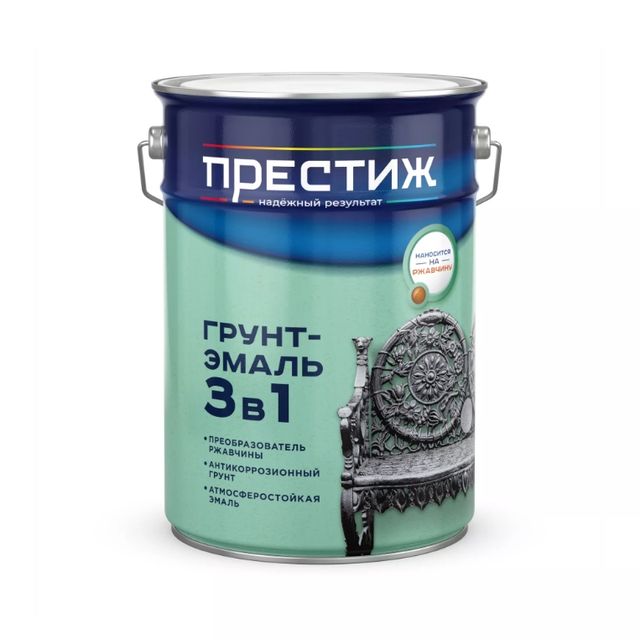 Грунт-эмаль по ржавчине 3в1 Престиж Белая 5кг