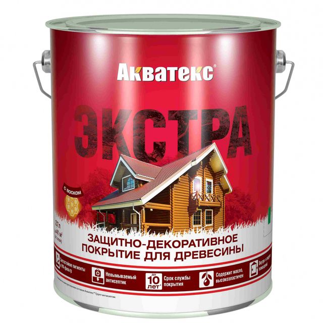 Акватекс Покрытие защитно-декоративное 9л Бецветный база под колеровку