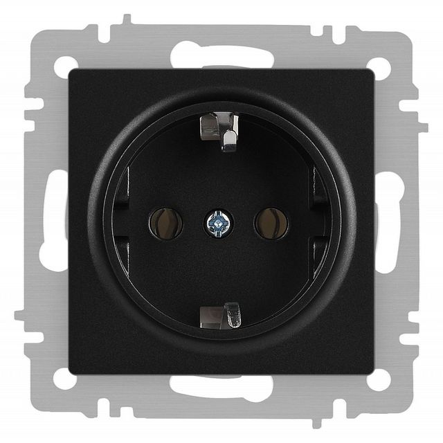 Розетка Intro Accent 6-202-05 2P+E Schuko 16А-250В IP20 СУ AL/CU антрацит