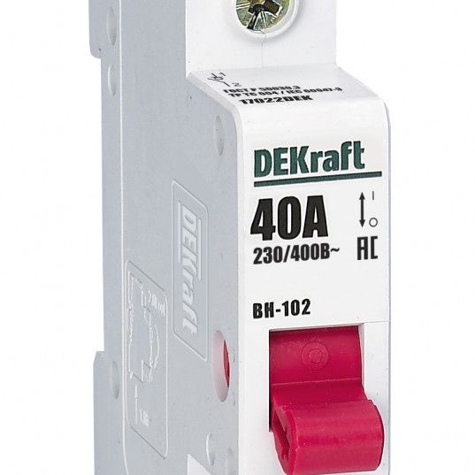 Выключатель-разъединитель 1Р 40А ВН-102 DEKraft