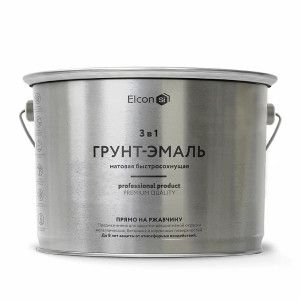 Грунт-эмаль по ржавчине 3в1 Elcon Белый матовый 2кг
