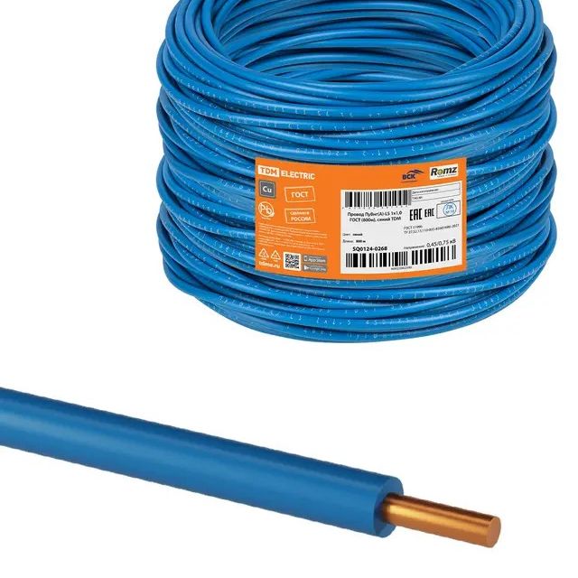 Провод ПуВнг(А)-LS 1*1.0 ГОСТ 800м синий TDM