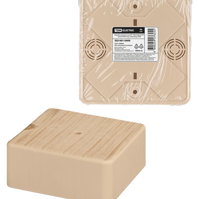 Коробка распаячная КР 100х100х44 ОП сосна IP40 TDM