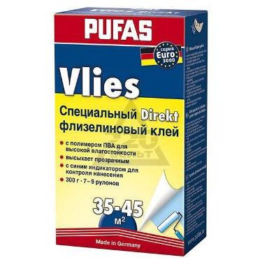 Клей обойный Pufas 0217 Euro 3000 Флизелин 300гр Синий индикатор