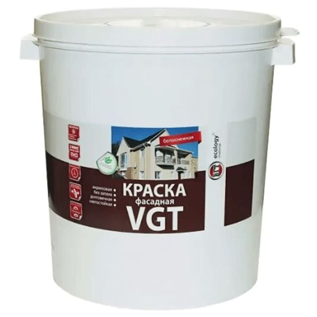 Краска ВД-АК-1180 ВГТ Фасадная белоснежная 25кг