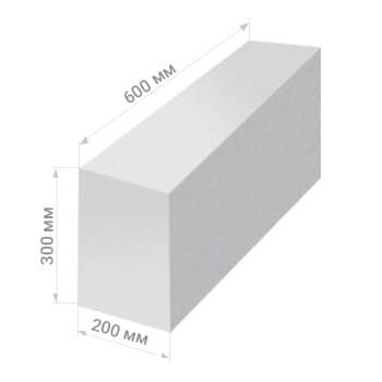 Газобетонный блок автоклавного твердения 600*300*200мм D-600 (48шт) КНР