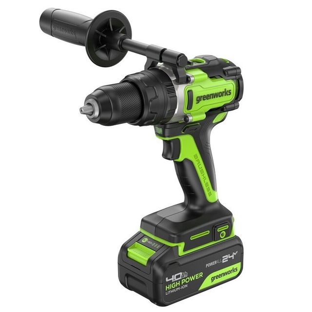 Дрель-шуруповерт ударная бесщеточная аккумуляторная GD24DD140 Greenworks Anti-kickback,1x4Ач и З/У