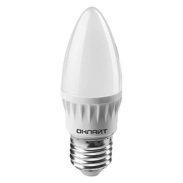 Лампа светодиодная ОНЛАЙТ OLL-C37-8-230-2.7K-E27-FR 71634