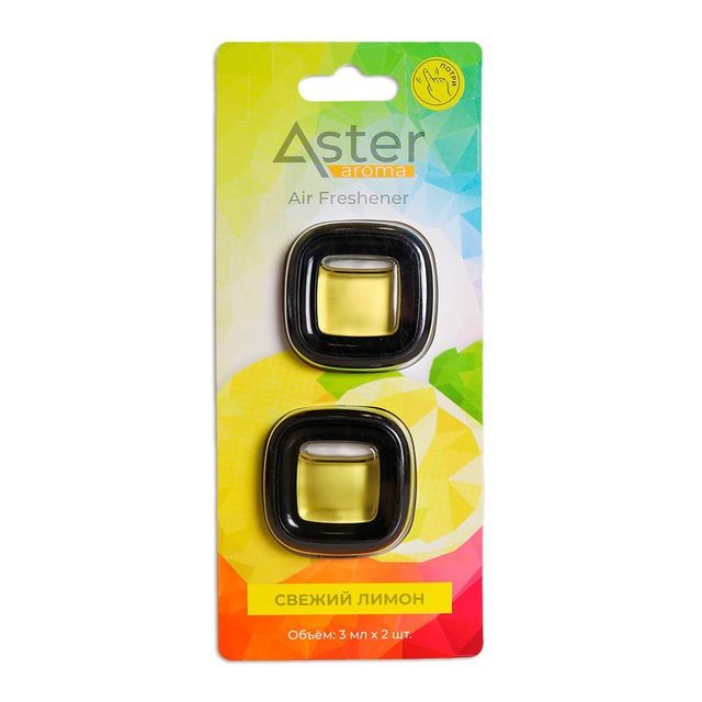 Ароматизатор на дефлектор "Crystal" (Свежий лимон) 2 шт. ASTER