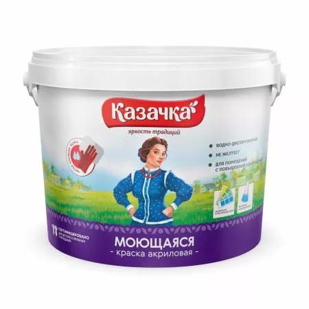 Краска водоэмульсионная Казачка Моющаяся 13кг