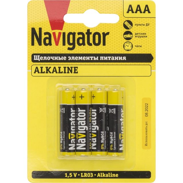 Батарейка Navigator NBT-NPE-LR03-BP4 AAA