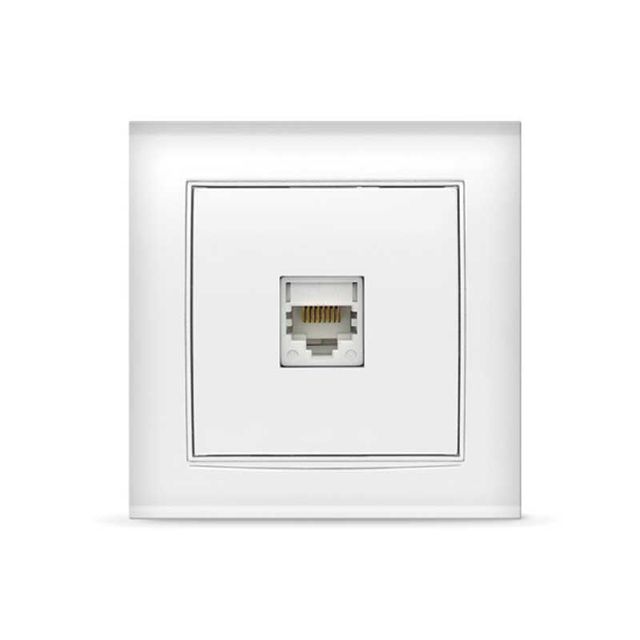 Розетка компьютерная 1-местная UNIVersal Бриллиант с/у 1А RJ45 Белый