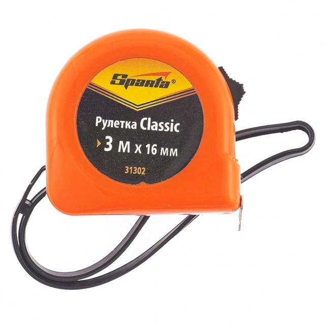 Рулетка Classic 3м*16мм пластиковый корпус Sparta