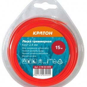 Леска для триммера круглая 3,0мм Кратон