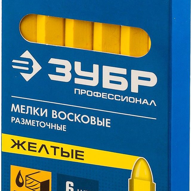 Мелки разметочные восковые жёлтые ЗУБР 6шт/упак