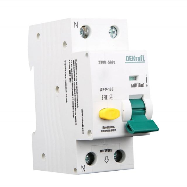 Дифференциальный автомат ДИФ103-6кА-1N-40А-100-C 16209DEK
