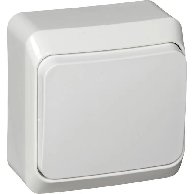Переключатель 1-клавишный 10А IP20 белый ЭТЮД BA10-004b
