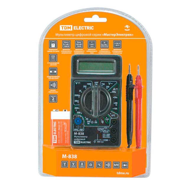 Мультиметр цифровой OMT-Mm02-838В