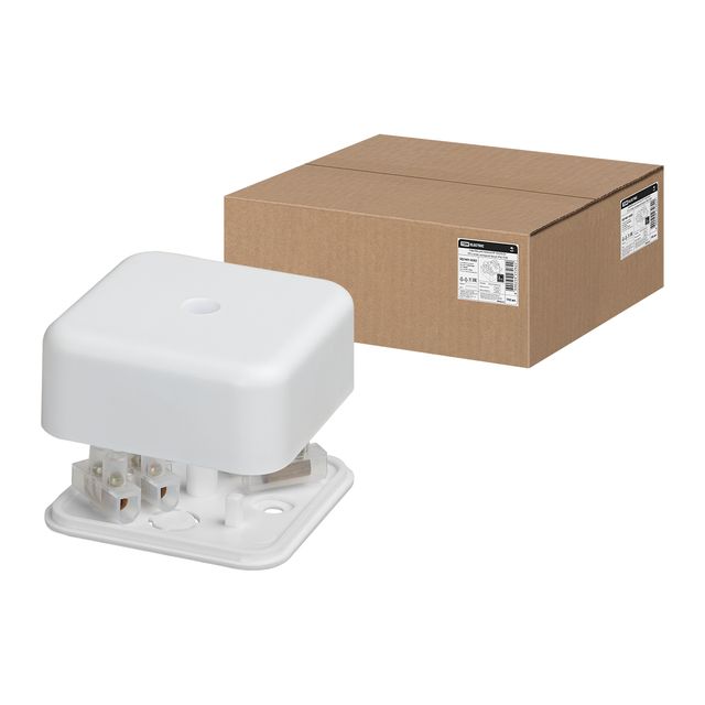 Коробка распаячная КР 50х50х20 ОП с клеммной колодкой белая IP40 TDM