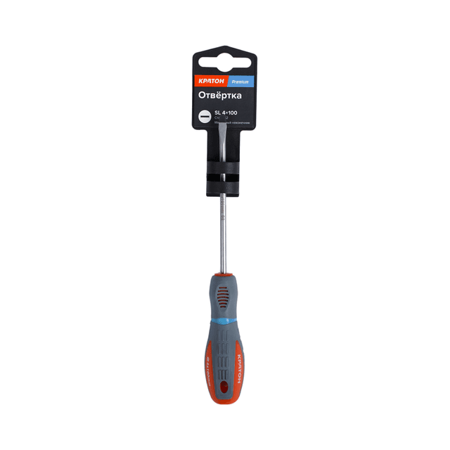 Отвертка SL4 100мм Кратон Premium