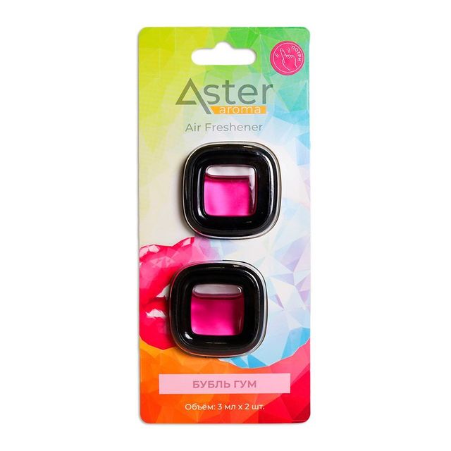 Ароматизатор на дефлектор "Crystal" (Бубль гум) 2 шт. ASTER
