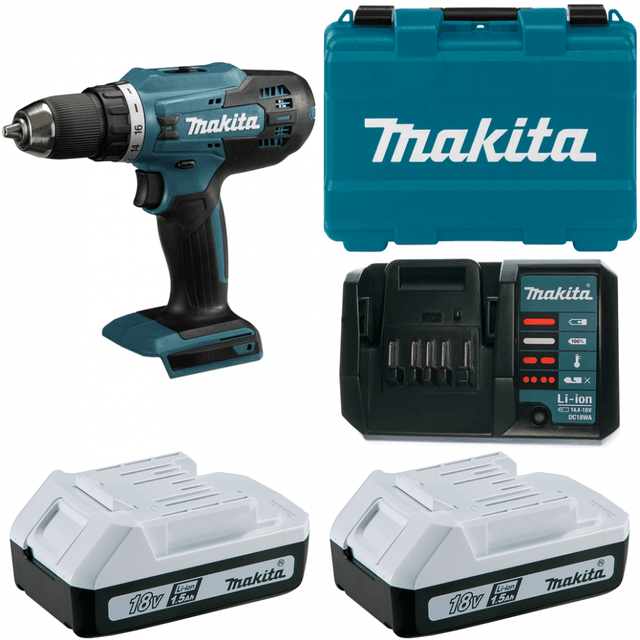 Дрель-шуруповерт аккумуляторная 18В 1400 об/мин MAKITA DF488DWE