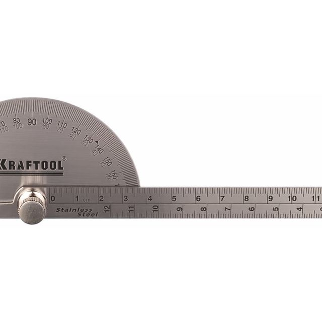 Транспортир с линейкой нержавеющей стали KRAFTOOL
