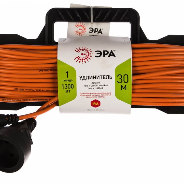 Удлинитель силовой на рамке 30м ЭРА UFx-1-2*0.75-30m 1гн б/з ПВС 2*0,75мм2