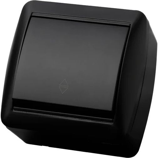Выключатель на 2 направления 1-кл открытой установки IP44 10А графит Селигер TDM