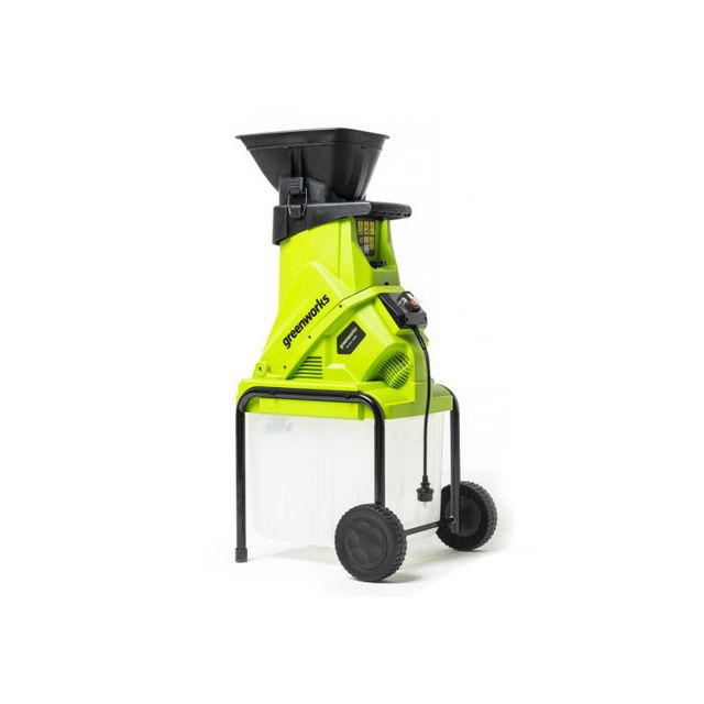 Измельчитель садовый электрический Greenworks, 220 В, 2800 Вт с контейнером