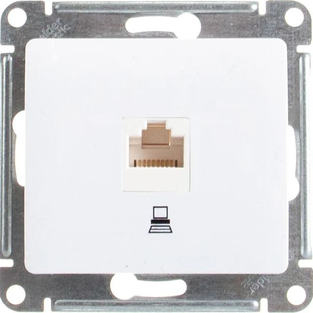 Розетка компьютерная RJ45 кат.5е Glossa Белый