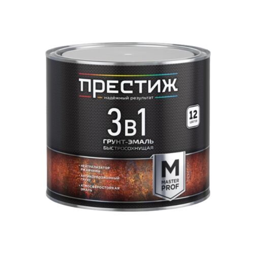 Грунт-эмаль 3в1 Престиж б/с Белая 1,9кг