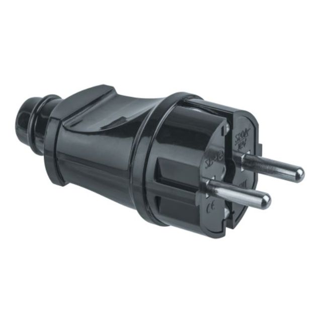 Вилка электрическая прямая черная NCA-PL02-16A-E-BL Navigator