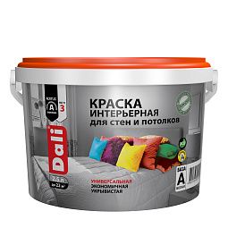 Краска ВД интерьерная акриловая белоснежная 0,9л Dali