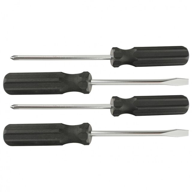 Набор отверток 4 шт SL5*100,6*100, PH1*100, 2*100 углеродистая сталь пластиковая рукоятка Sparta