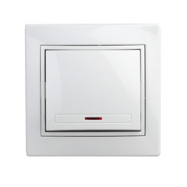 Выключатель с подсветкой INTRO 10А-250В IP20 СУ Plano Белый
