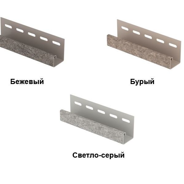 J-профиль Ю-пласт Стоун-Хаус 3,05м Сланец Бурый