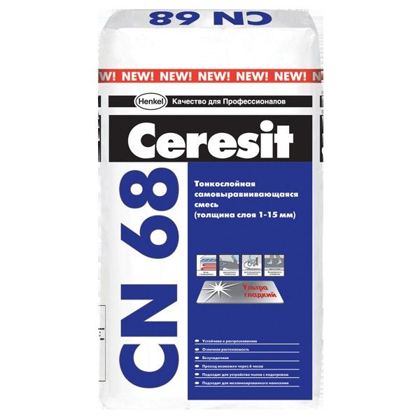 Самовыравнивающая смесь Церезит ceresit CN-68 25кг