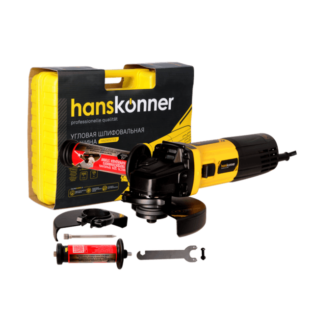 УШМ Hanskonner, 125мм,1100Вт, 4000-10000об/м, конст эл-ка, черт mod T,КЕЙС HAG9012TES