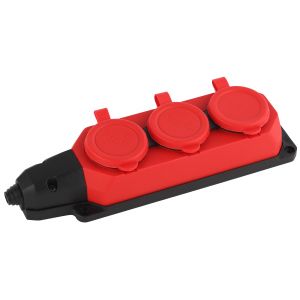 Колодка каучуковая красная Эра K-3e-RED-IP44 3гн