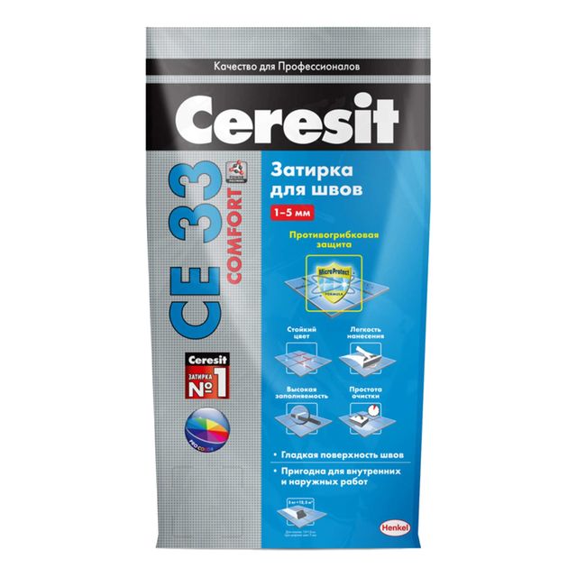 Затирка для швов Церезит ceresit СЕ-33 Comfort Белый 2кг