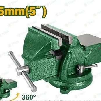 Тиски слесарные поворотные длина губок 5"/125 мм с наковальней JADEVER