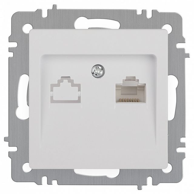 Розетка Intro Accent 6-303-01 информационная RJ45 IP20 СУ белый
