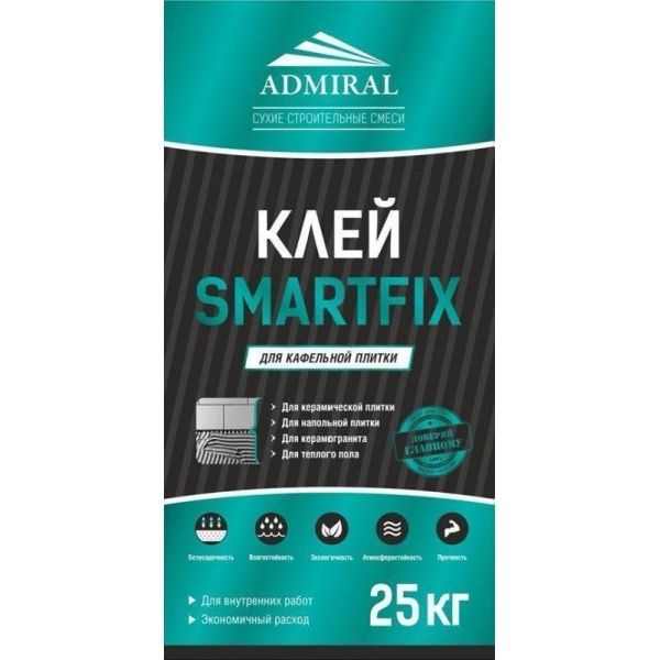 Клей плиточный универсальный Smartfix Смартфикс Адмирал 25кг
