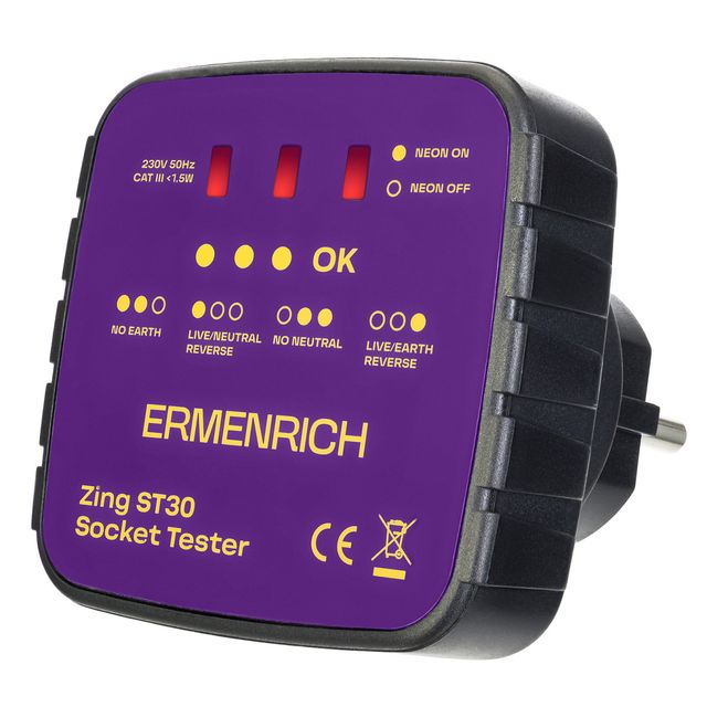 Тестер розеток Ermenrich Zing ST30 83818